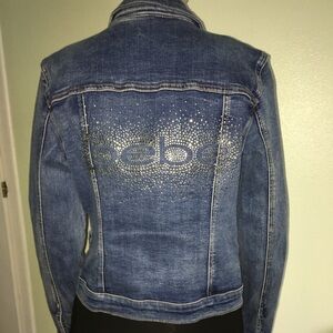 Bebe Indigo Denim Jacket with Sparkling Logo